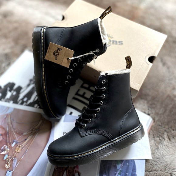 Women's Dr. Martens Zavala Combat Boots Faux Lining - Picture 2 of 16